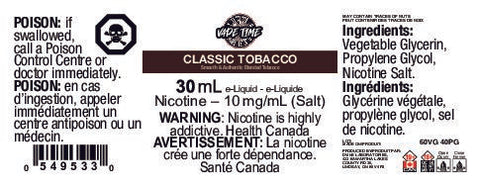 *CLASSIC TOBACCO </P>Salts